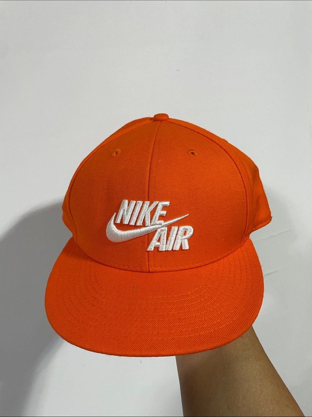 Nike Orange Snapback Hat with White Nike Air Logo